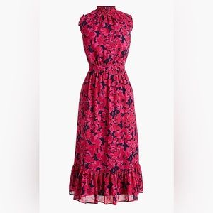 🌺 J Crew Smocked Neck Floral Midi Dress - Sz 20 🌺